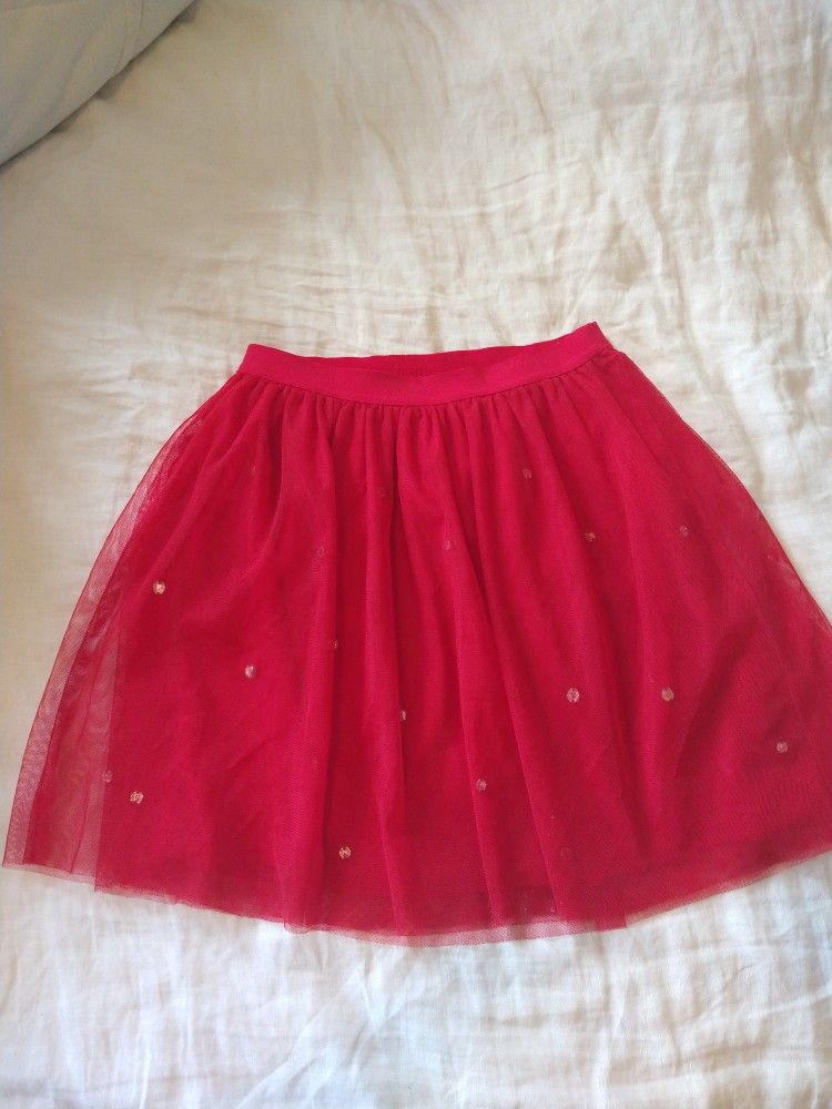 Ruby Red Rhinestone Tutu Skirt Girls Size 7-8