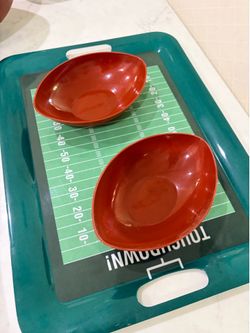 Football platters and serving trays