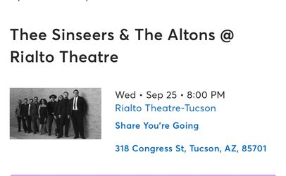 2 Tickets For Sineers /altons