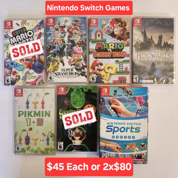 Nintendo Switch Games 45 Each Or 2 For $80 Some Are New
