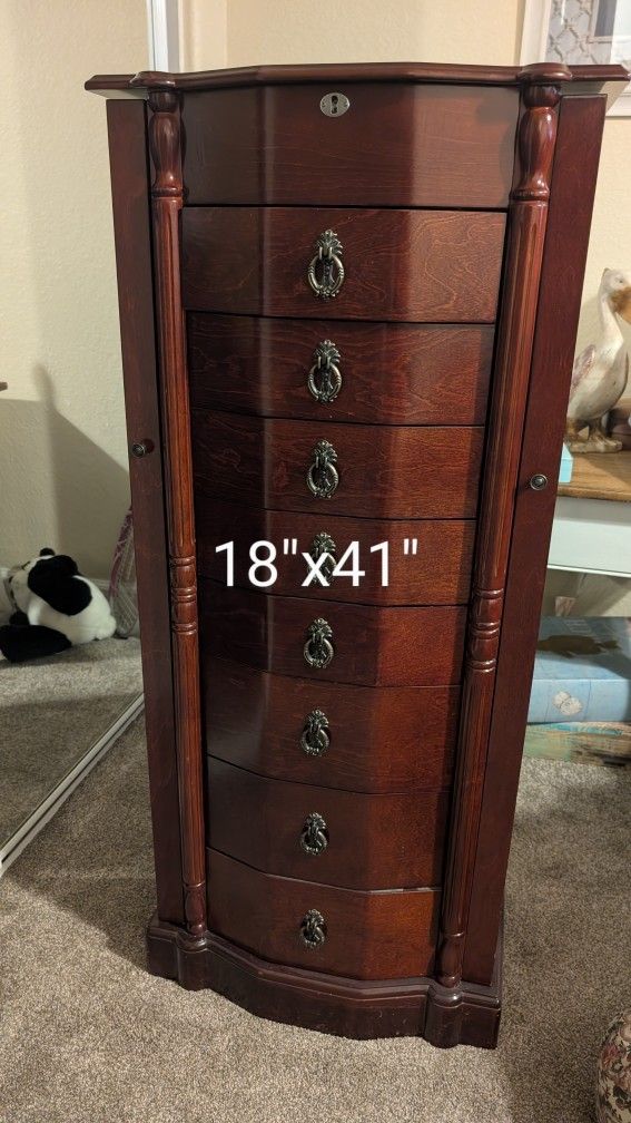 Jewelry Armoire, Cherry Finish