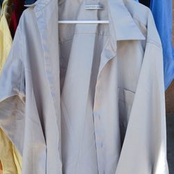 Mens Dressy Tan Shirt, 18 Neck, 36/37