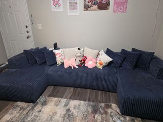 Navy Blue foan couch 131' 19' height