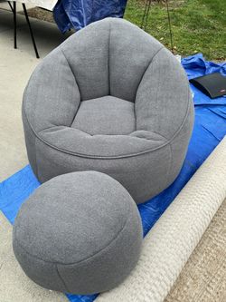 Chair & Ottoman Bean Bag Style 