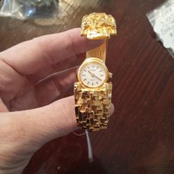 Gold Plate Bracelet Watch