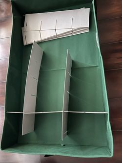 Green Fabric Under Bed Storage Box with Dividers