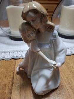 Paul Sebastian Bedtime Mother Daughter FIGURINE Porcelain 1990 Vtg Family Love