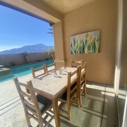 Outdoor Marble Kitchen Table & Chairs 