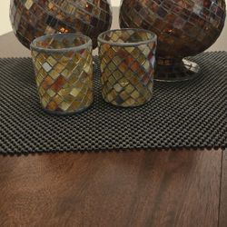 Mosaic Stained Glass Candle Holders 