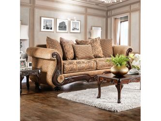 Nicanor Tan/Gold Sofa