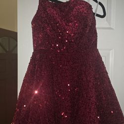 Woman's Burgundy Dress, Full Sequin Size 4, Brand New 