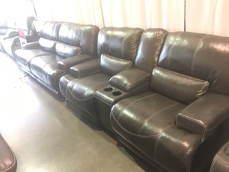 Gray 2 Piece Power Recliner Sofa and Loveseat Set with Lumbar Support - Popular Seller