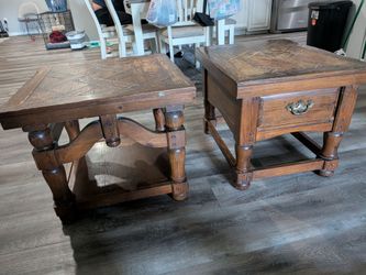 Antique rustic end tables