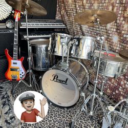 🔥 Pearl Chrome Drum Set Complete Drums