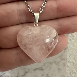 New, Beautiful Rose Quartz Necklace. Gift Bag Included.