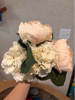 Artificial flowers and vase