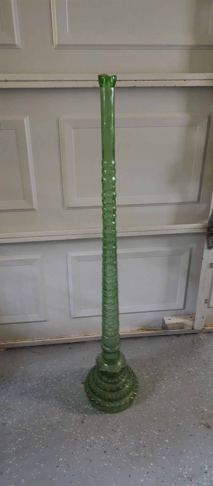 1940's Vintage forest green stretch vase -44 inches tall, made by Federal Glass 