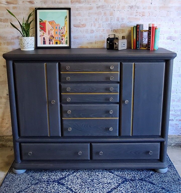 Custom Finished Grey Oak Dresser Proceeds Battle Breast Cancer