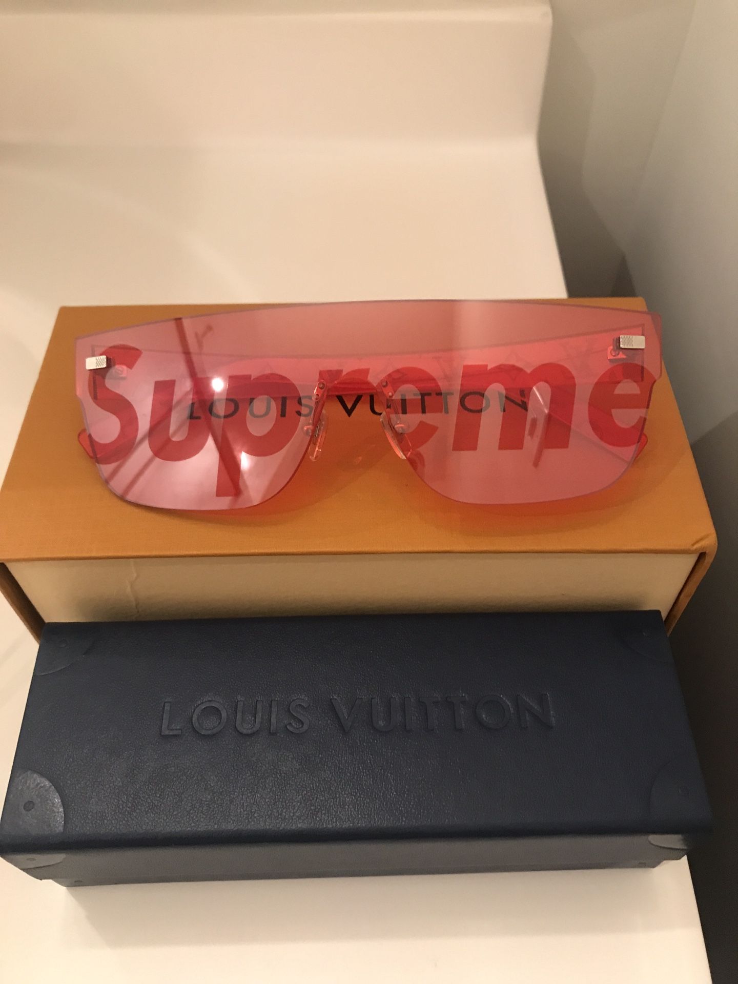 Louis Vuitton X Supreme City Mask Sunglasses Coquelicot