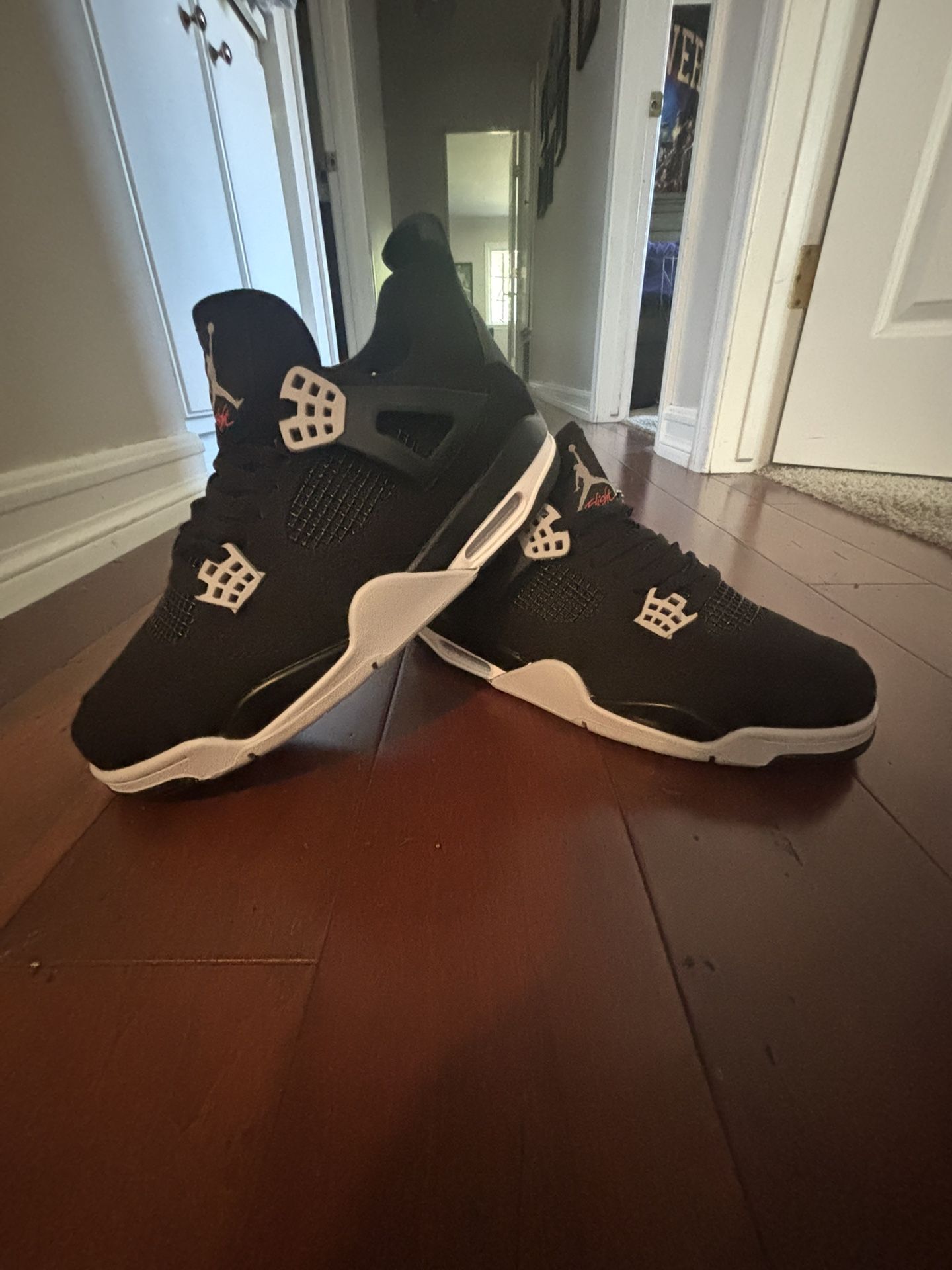 Black Canvas Jordan 4 Size 11