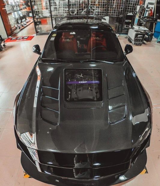 18-23 Mustang Transparent Carbon Hood