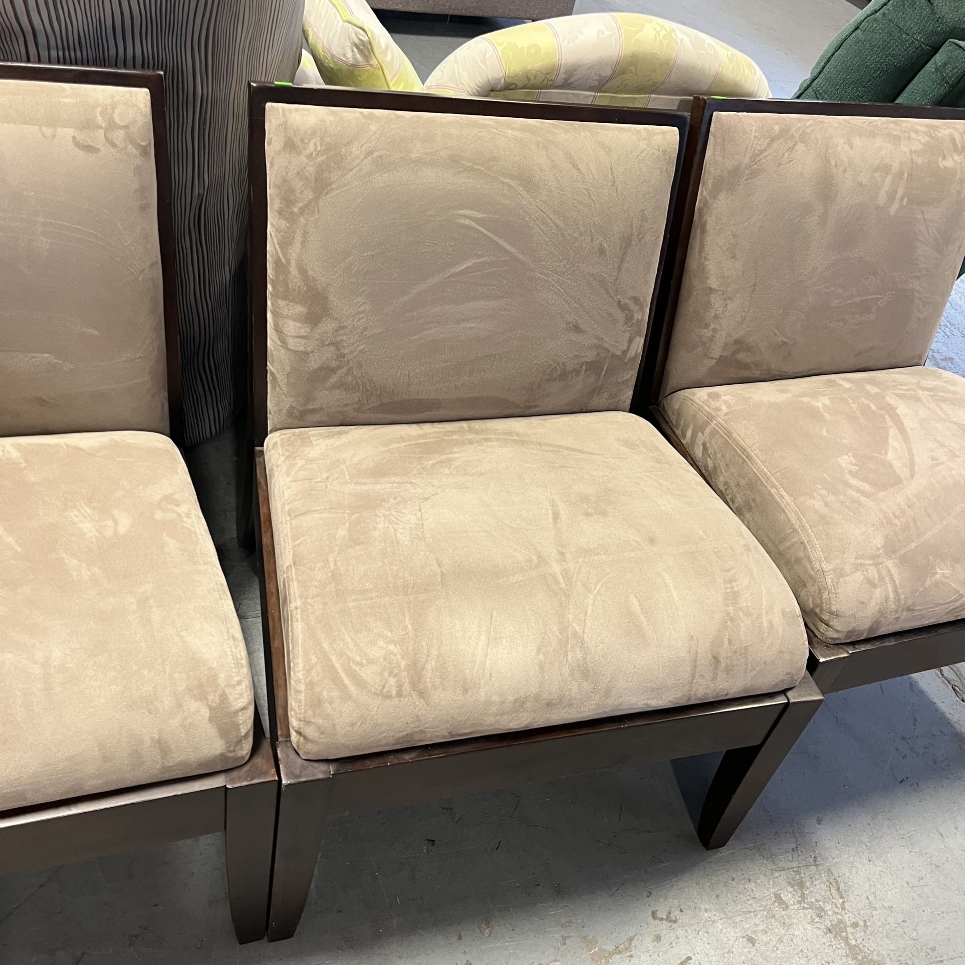 Tan Gray Armless Chair (in Store)