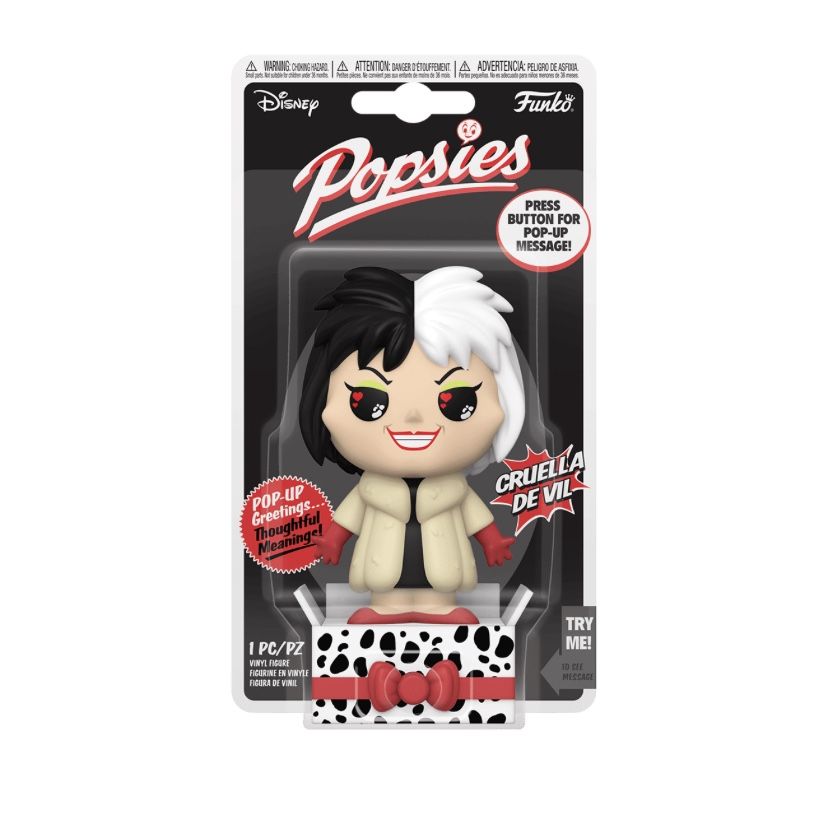 DISNEY Funko Popsies Cruella De Vil Collectible Figure I White I Black I Red