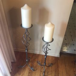 Pewter  Candle  Holders   