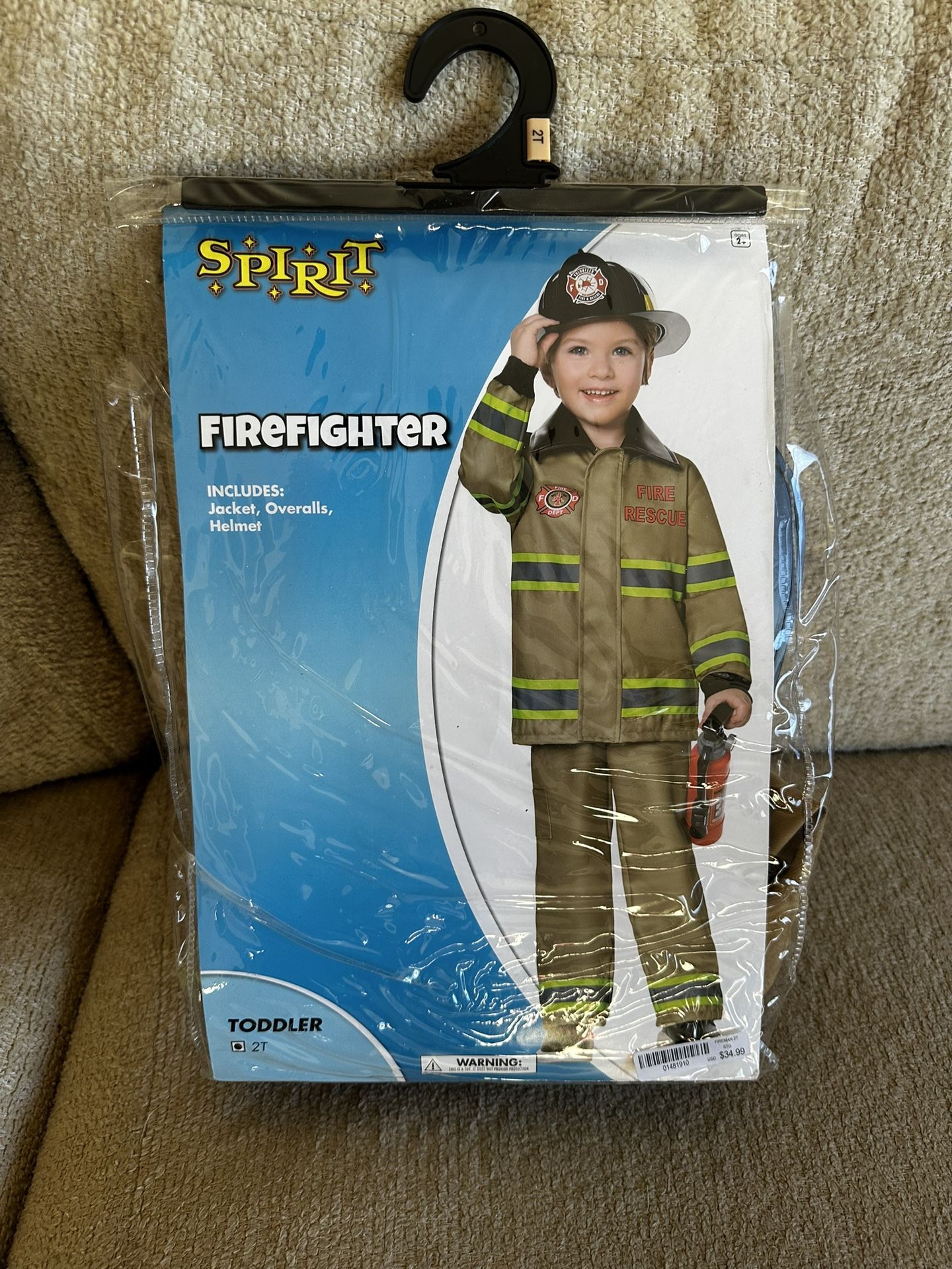 2T Toddler Firefighter Costume