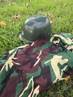 Army banda and helmet