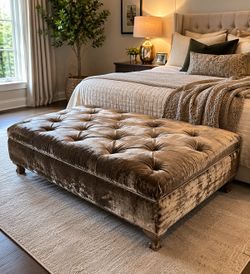 Extra Large Velvet Ottoman
