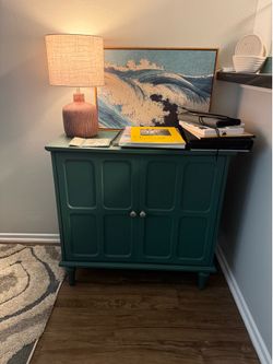 Modern Teal Accent Cabinet / Buffet / TV Stand – Excellent Condition