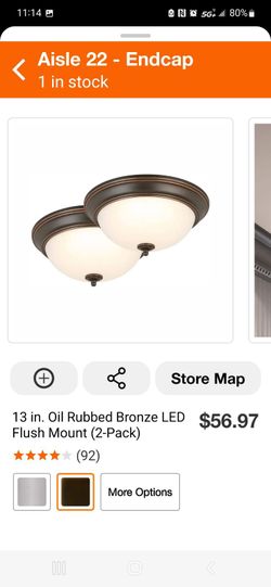 13in Oil Rubbed Bronze LED Flush Mount (2pack)