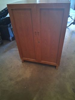 Vintage Wood Two-Door Cabinet Armoire