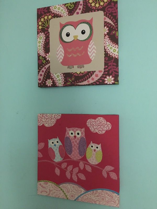 2 owl wall canvas