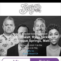 2 Gold Circle Tickets For Tonight At Belly Up