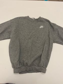 Nike Grey Heather Crewneck Sweatshirt with White Nike Swoosh Size Medium