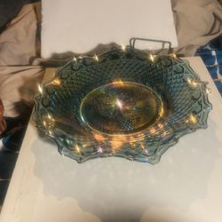 Carnival Glass Dish No Cracks Or Chips