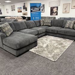 Dark Gray XL Sofa Sectional + Chaise Lounge Set - Free Delivery Promo 
