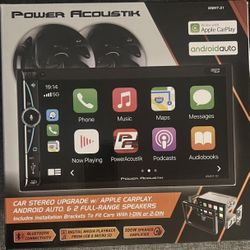 POWER ACOUSTIK D.DIN 7" TOUCHSCREEN ANDROID AUTO APPLE CAR PLAY AM/FM/CD/BT