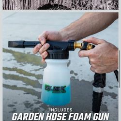 Slick Products Wash & Wax (64 oz.) + Garden Hose Foam Gun Bundle – Super Concentrated Car Wash Foam Shampoo for Car.