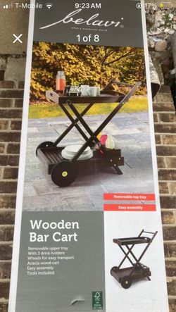 New wooden bar cart