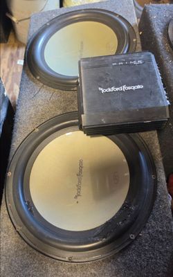 Pair of p1 12" and amp in sealed box firm price don't ask