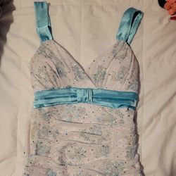 Womens Strechey Dress Teal Sparkles XL