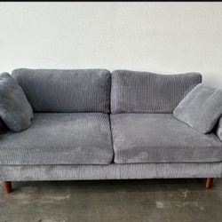 AnneMari Dark Grey Corduroy Sofa - Excellent Condition