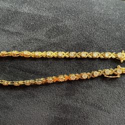 X And Os CZ Tennis Bracelet 