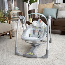 Ingenuity 5-Speed Portable Baby Swing With Music, Nature Sounds