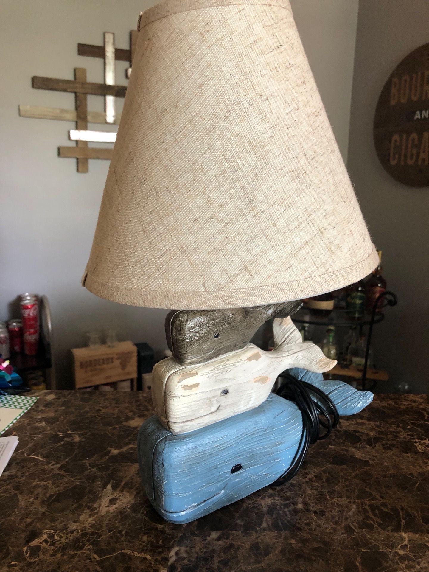 Whale lamp with shade