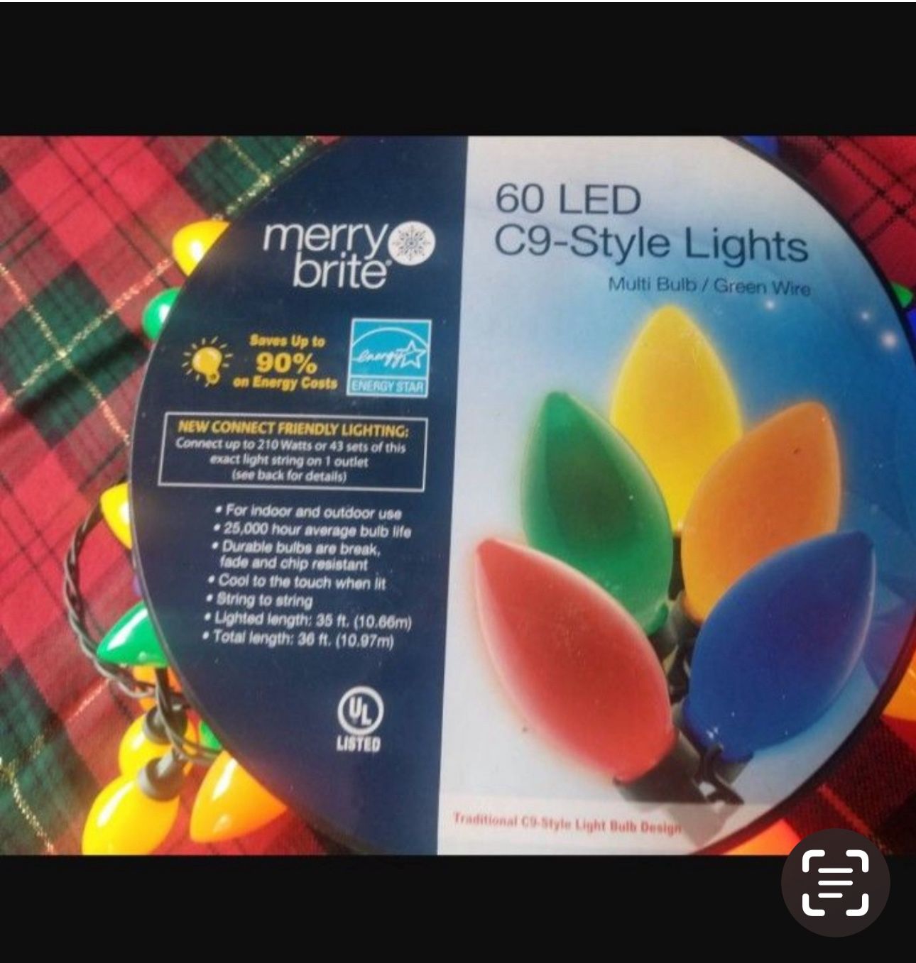 LED Christmas Lights, Size C9, 35 Feet (Glendora)