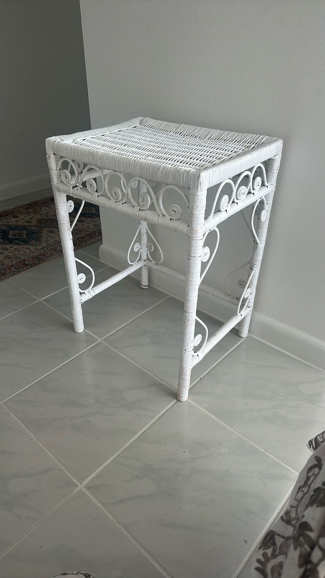 Two Wicker Side Tables 